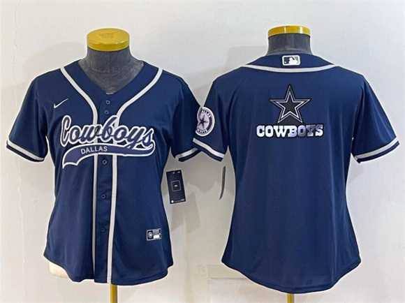 Youth Dallas Cowboys Navy Team Big Logo With Patch Cool Base Stitched Baseball Jersey->youth nfl jersey->Youth Jersey